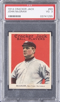 1914 Cracker Jack #69 John McGraw – PSA VG 3